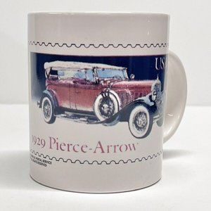 Vintage 1929 pierce arrow USPS 1988 Stamp Mug Ceramic Coffee Cup Rare 80s advert